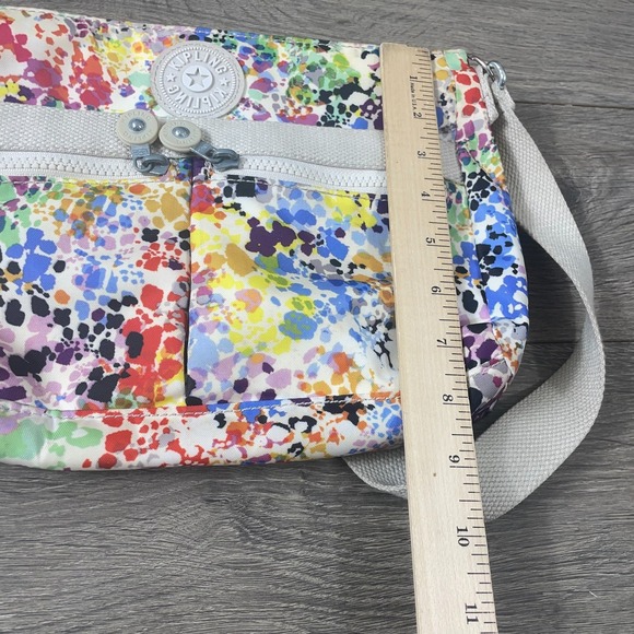 Kipling Purse Womens White Colorful AOP Paint Splatter Crossbody Artsy Abstract - Picture 13 of 13